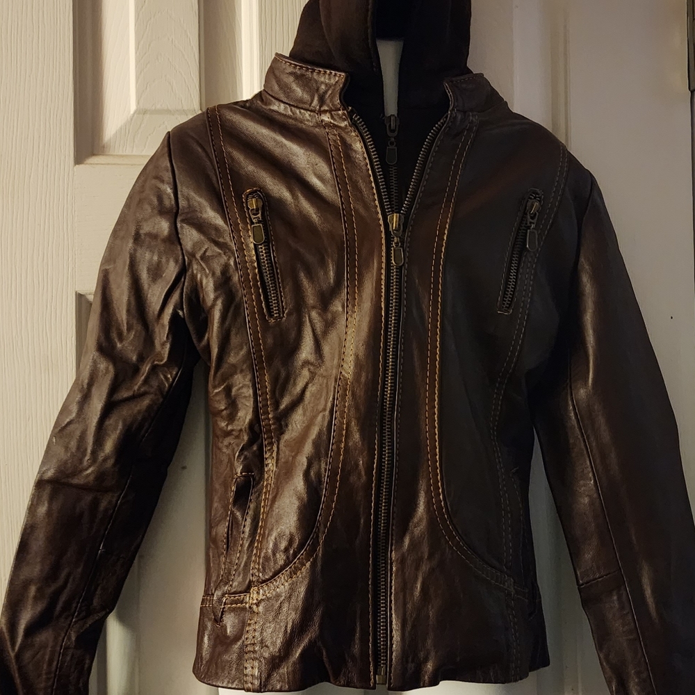 Vintage Children's Leather Bomber Jacket